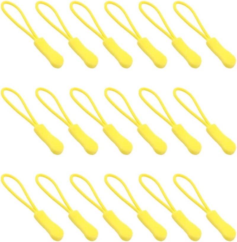 Ruidee 50 Pieces Zipper Pulls Zipper Tabs Zipper Pull Cord Extender Replacement Zipper Pulls for Backpacks, Jackets, Luggage, Purses, Handbags（Yellow） - Image 1